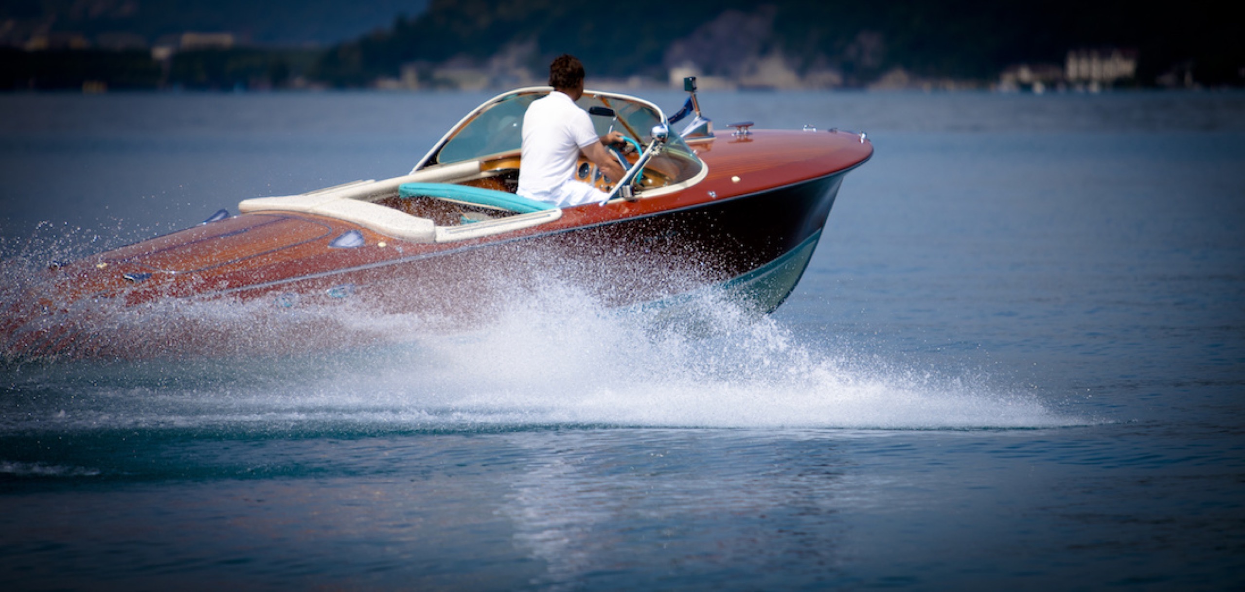 Classic Riva Aquarama cruising on Lake Garda